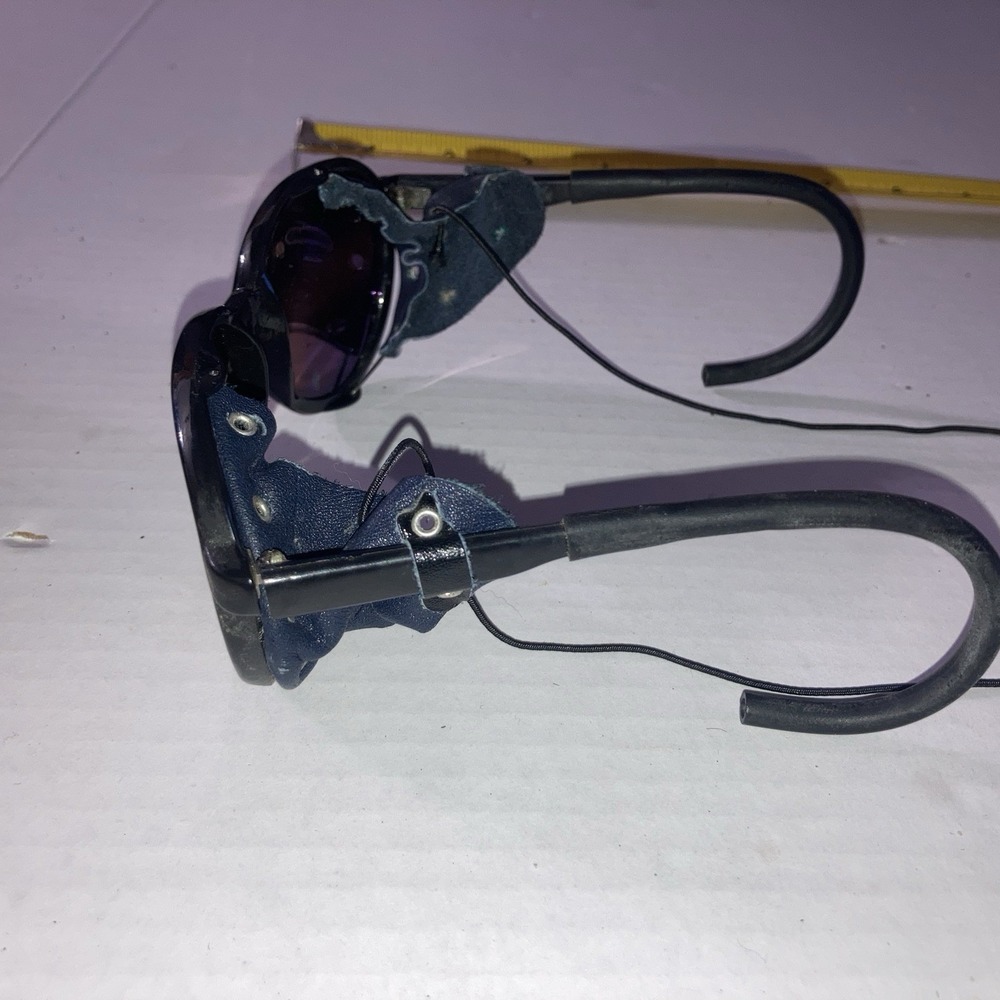 Vintage Alpine Glacier Sunglasses – Mountaineering‎ Leather Side Shields - Picture 4 of 16